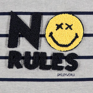 Marinière avec inscription et Smiley en bouclette 