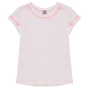 Tee-shirt manches courtes avec fines broderies 