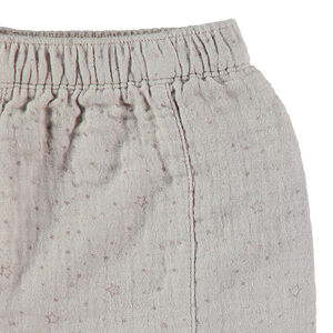 Short en coton doublé effet gaufré avec petites étoiles imprimées 