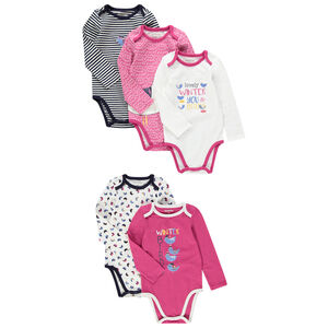Lot de 5 bodies manches longues avec motifs et imprimés all-over 