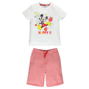 Pyjama en jersey Disney avec tee-shirt uni print Mickey 