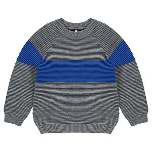 Pull en tricot ottoman avec bande contrastée 