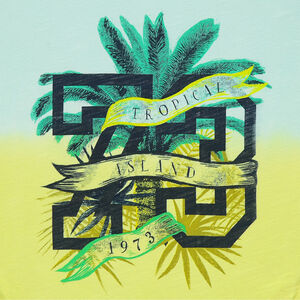 Tee-shirt manches courtes en jersey tie and dye avec print fantaisie 