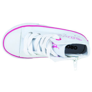 Baskets montantes en toile avec zip et lacets du 24 au 27  