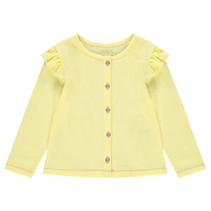 Gilet en coton slub avec manches volantées 