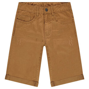 Junior - Bermuda en twill effet crinkle à poches 