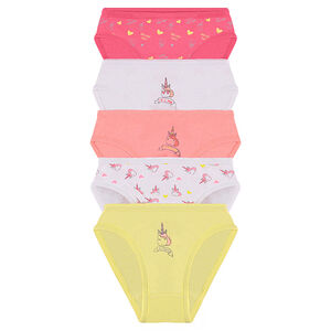 Lot de 5 culottes en coton avec licornes printées 