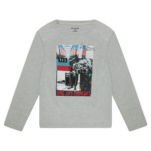 Junior - Tee-shirt manches longues en jersey avec print fantaisie sur le devant 
