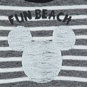 Sweat en molleton à rayures avec Mickey Disney en sequins magiques 