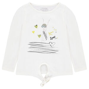 Tee-shirt manches longues en jersey avec nageuse printée 