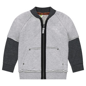 Gilet en molleton effet 2 en 1 avec inscription brodée 