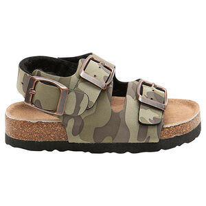 Nu-pieds texturés avec motif army all-over et semelle effet liège DU 20 AU 23 