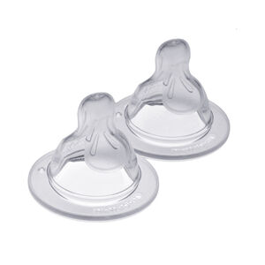 Set de 2 tétines Silk débit 2 - Silicone 2m+ 
