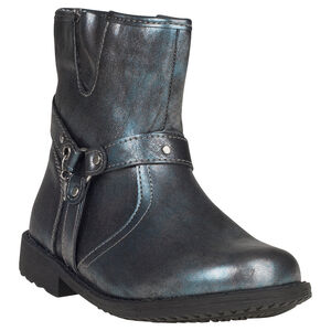 Bottines effet métallisé à zip et bijou coeur fantaisie du 28 au 35 