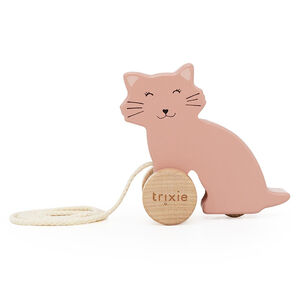 Jouet à tirer en bois 9CM Mrs. Cat 