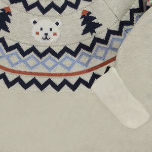 Pull doublé en velours avec motifs jacquard pour bébé garçon 