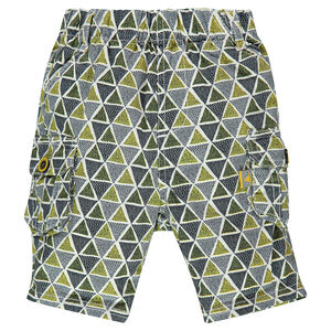 Bermuda en popeline de coton imprimé ethnique 