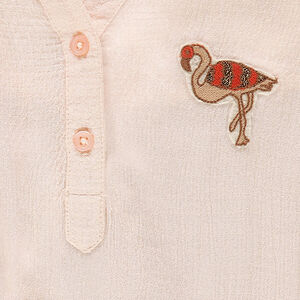 Top sans manches en viscose avec flamant rose 