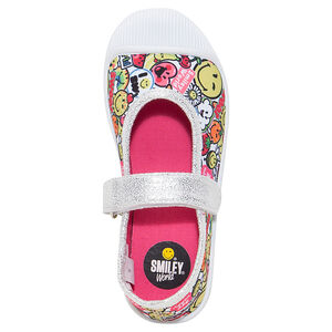 Babies en toile et paillettes imprimée Smiley 