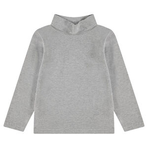 Sous-pull en jersey uni à col roulé avec logo brodé 