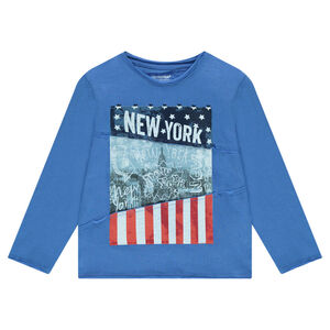 Tee-shirt manches longues en jersey avec print New York 