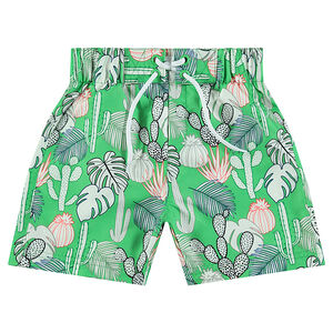 Short de bain imprimé végétal all-over 