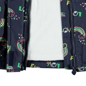 Coupe-vent doublé sherpa à arcs-en-ciel printés 