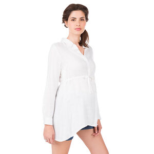Chemise manches longues de grossesse et d'allaitement avec liens 