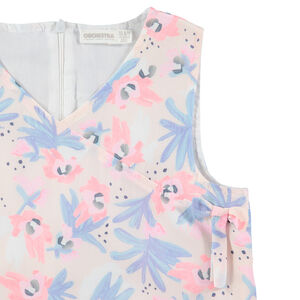 Junior - Robe sans manches à fleurs et volants 