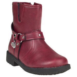 Bottines bordeaux à zip et bijou coeur fantaisie du 24 au 27 