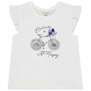 T-shirt manches courtes brodées et print St-Tropez 