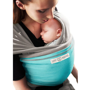 Echarpe de portage Originale – Gris clair/turquoise 