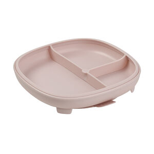 Assiette ventousée avec séparateur amovible 2 en 1 blush 