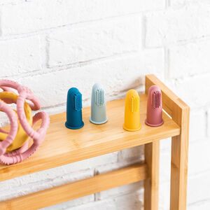Lot de 2 brosses à dents en silicone - Rose/Ocre 