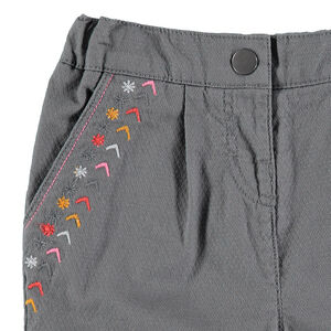 Pantalon en coton fantaisie avec broderies 