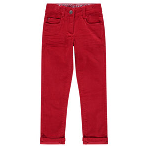  Pantalon en velours uni effet crinkle 