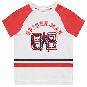 Tee-shirt manches courtes avec bandes et Marvel Spiderman printé  