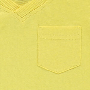 Junior - Tee-shirt manches courtes en slub uni avec poche 