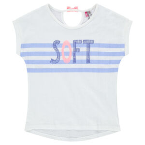 Junior - Tee-shirt manches courtes esprit marin avec bandes contrastées 