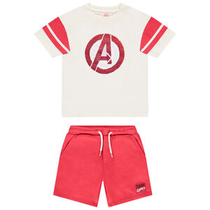 Ensemble t-shirt + short à sequins magiques Avengers Marvel garçon 