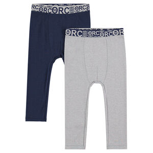 Lot de 2 leggings en coton avec taille élastiquée 