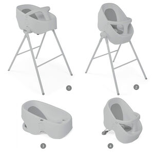 Siège de bain Bubble Nest avec support - Cool grey 