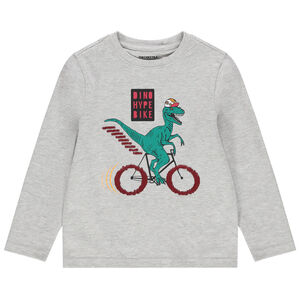 T-shirt manches longues print dinosaure en sequins magiques 