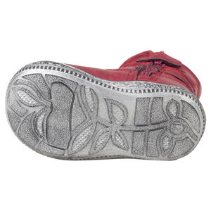 Bottines bi-matière avec boucle et pendentif coeur  