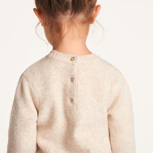Robe bébé fille en tricot à fleurs brodées et manches longues 