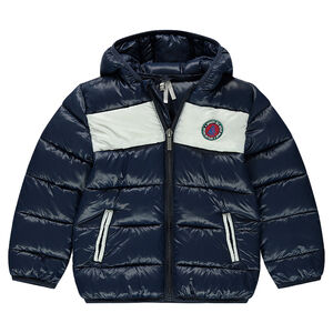 Doudoune légère avec bande contrastée et badge patché 
