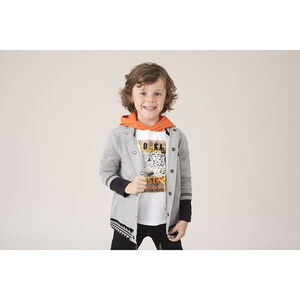 T-shirt manches longues à capuche print léopard 