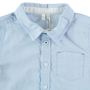 Chemise manches longues unie à poche 