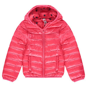 Junior - Doudoune light imperméable à capuche avec sac de rangement imprimé 