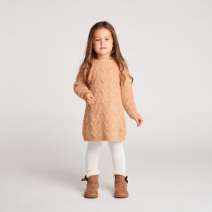 Robe bébé fille en tricot torsadé avec nœuds 